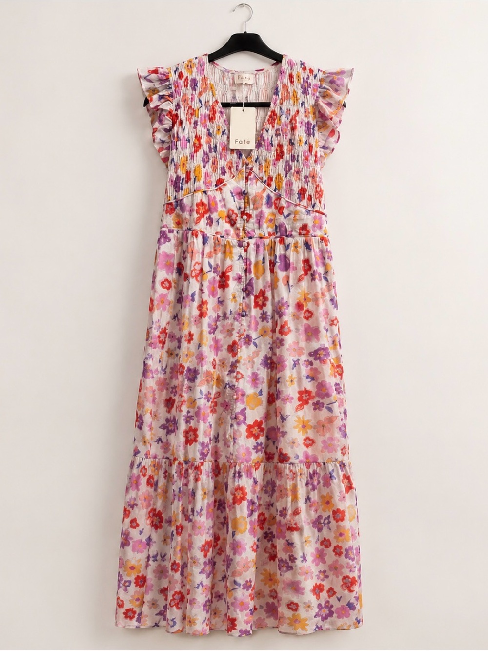 Fate Breezy Floral Midi Dress in Multicolor - Picture 2 of 4
